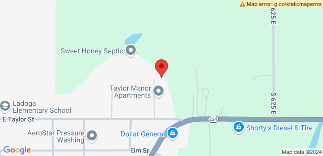 Map of 938+E+Taylor+St+Ladoga%2C+IN+47954